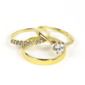 trio anillos de boda A17
